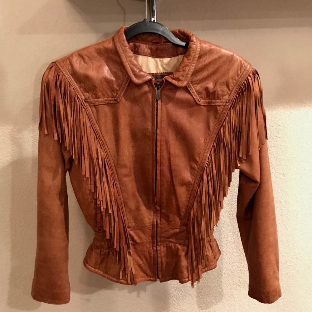 Vintage Fringe Leather Jacket